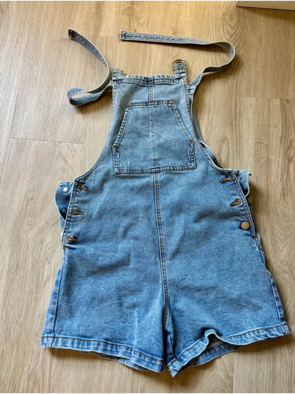 Light Blue Denim Short Overalls